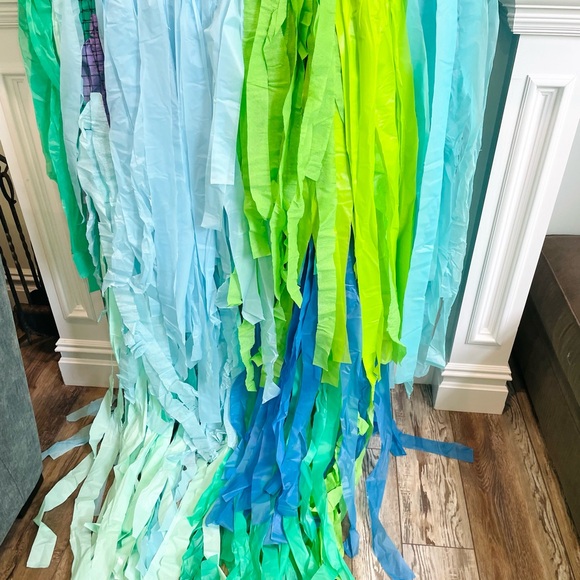 Ariel Little Mermaid Baby Shark Girls Birthday Party Fringe Streamer Backdrop - Picture 7 of 7